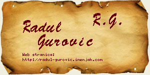 Radul Gurović vizit kartica